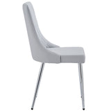 Devo Side Chair, Set of 2 in Light Grey and Chrome