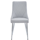 Devo Side Chair, Set of 2 in Light Grey and Chrome