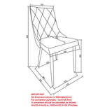 Devo Side Chair, Set of 2 in Light Grey and Chrome