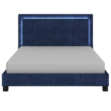 4. "Blue King Platform Bed with Light - Lumina 78" - Create a cozy and inviting bedroom"