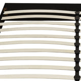 5. "Rimo King Platform Bed - Sturdy construction with a grey fabric finish"