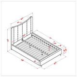 8. "Queen Platform Bed in Grey - Comfortable and stylish sleeping solution"