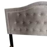 7. "Light Grey Double Bed - Stylish and functional furniture for your bedroom"