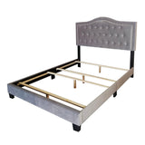 6. "Light Grey Queen Bed - Perfect blend of style and functionality"