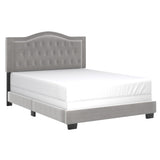 1. "Pixie 60" Queen Bed in Light Grey - Sleek and modern design"