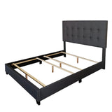 6. "Charcoal Upholstered Queen Bed - Exton 60" - Ideal for a cozy night's sleep"