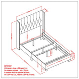 8. "Gunner 54" Double Bed - Light Grey upholstery adds a touch of luxury to your bedroom"