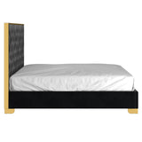 3. "Lucille 78" King Bed - Stylish and Sophisticated Black and Gold Design"