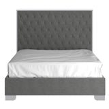 4. "Grey and Silver Queen Bed - Enhance Your Bedroom Décor with Lucille 60" Bed"