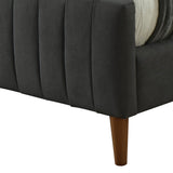 6. "Charcoal Queen Bed - Sturdy platform construction for long-lasting durability"