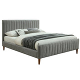 1. "Hannah 60" Queen Platform Bed in Light Grey - Sleek and modern design"