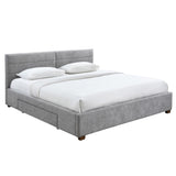 1. "Emilio 78" King Platform Bed with Drawers in Light Grey - Sleek and stylish bedroom furniture"