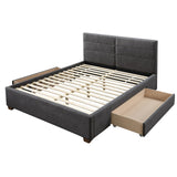 4. "Charcoal Queen Platform Bed with Drawer - Emilio 60" - Contemporary and versatile furniture piece"