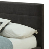 6. "Charcoal Queen Platform Bed with Drawer - Emilio 60" - Convenient storage space for bedding and essentials"