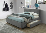 2. "Light Grey Queen Platform Bed with Drawer - Emilio 60" - Modern and functional design"