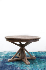 3. "Extension Dining Table - Irish Coast Round 47/63" - Rustic Sundried"