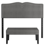 4. "Adjustable Aurora Headboard with Bench - Customizable Comfort"