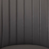 5. Moira Black Dining Chair: Dark Grey Leatherette - Durable and long-lasting seating solution