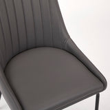 6. Dark Grey Leatherette Moira Black Dining Chair - Perfect blend of style and functionality