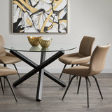 2. "Taupe Leatherette Nona Swivel Chair - Perfect Addition to Any Modern Living Space"