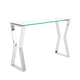 1. "Noa Console Table in sleek black finish"