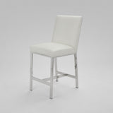 7. "Emiliano Counter Chair in White Leatherette - Contemporary and chic design"