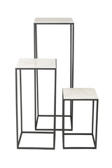 1. "Earth Wind & Fire Marble Pedestal Set Of Three - Elegant home decor accents"