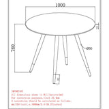 8. "White and Black Emery Round Dining Table - Functional and visually appealing centerpiece"