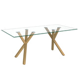 1. "Stark Rectangular Dining Table in Aged Gold - Elegant centerpiece for your dining room"