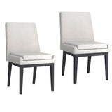 7. "Cortez Dining Chair, Set of 2, Beige Fabric and Black - Add a touch of luxury to your dining room decor"