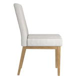 4. "Beige Fabric and Natural Cortez Dining Chair, Set of 2 - Enhance your dining experience with these chic and cozy chairs"