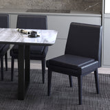 2. "Black Faux Leather Dining Chairs - Set of 2, perfect for modern interiors"