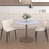 2. "Beige Faux Leather Dining Chairs - Set of 2, Stylish and Durable"