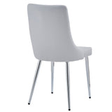 3. "Contemporary Devo Dining Chair, Set of 2 in Light Grey and Chrome - Perfect for any dining space"
