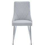 5. "Devo Dining Chair, Set of 2 in Light Grey and Chrome - Durable and long-lasting construction"