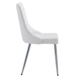 4. "White and Chrome Devo Dining Chair, Set of 2 - Enhance your dining room decor"