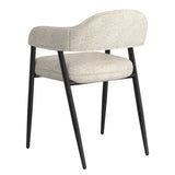3. "Set of 2 Archer Dining Chairs in Beige Fabric and Black - Perfect addition to any modern dining room"