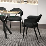 2. "Charcoal Fabric and Black Archer Dining Chair, Set of 2 - Enhance your dining space with modern elegance"