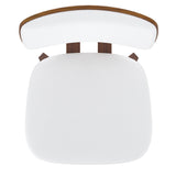 7. "Zuni Dining Chair in White Faux Leather and Walnut - Enhance Your Dining Experience"