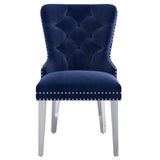 4. "Navy and Chrome Dining Chairs - Set of 2 Hollis Chairs for a contemporary touch in your home"