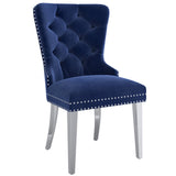 1. "Hollis Dining Chair, Set of 2 in Navy and Chrome - Elegant and comfortable seating for your dining room"