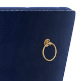 6. "Navy and Gold Mizal Dining Chairs - Luxurious Seating for Your Dining Room"