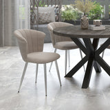 2. "Grey and Chrome Orchid Dining Chair, Set of 2 - Stylish and Comfortable"