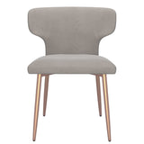 5. "Grey and Aged Gold Dining Chairs - Enhance your dining experience with comfort and style"