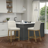 2. "Beige Fabric Counter Stools, Set of 2, Jace Collection"