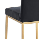 6. "Diego 26" Counter Stool, Set of 2 in Black and Aged Gold Leg - Versatile seating solution for any space"