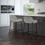 2. "Modern Baily 26" Counter Stool, Set of 2 in Grey and Black - Enhance your kitchen or bar area"