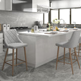 2. "Light Grey Counter Stools - Set of 2, perfect for modern kitchen or bar area"