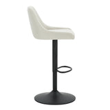 4. "Set of 2 Beige Fabric Swivel Stools - Versatile seating solution with adjustable height and air-lift technology"