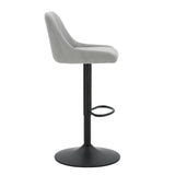 4. "Set of 2 Grey Fabric Swivel Stools - Adjustable Height for Versatile Use"